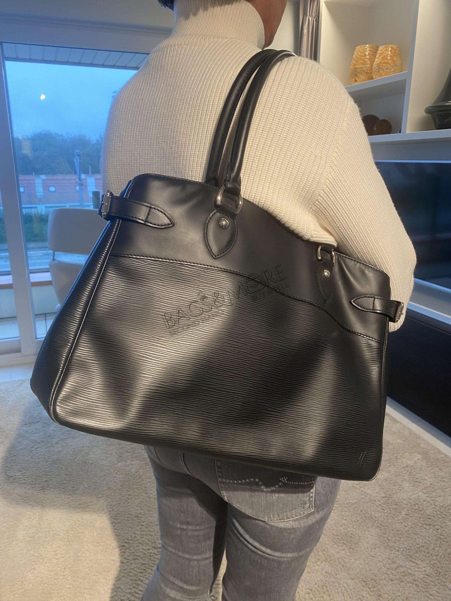 LOUIS VUITTON Passy GM Black Epi Leather Tote Bag Handbag
