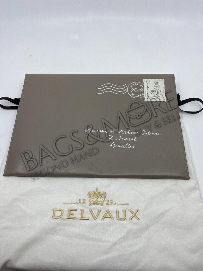Delvaux A5 documenten pochette box calf leder kleur taupe 2018