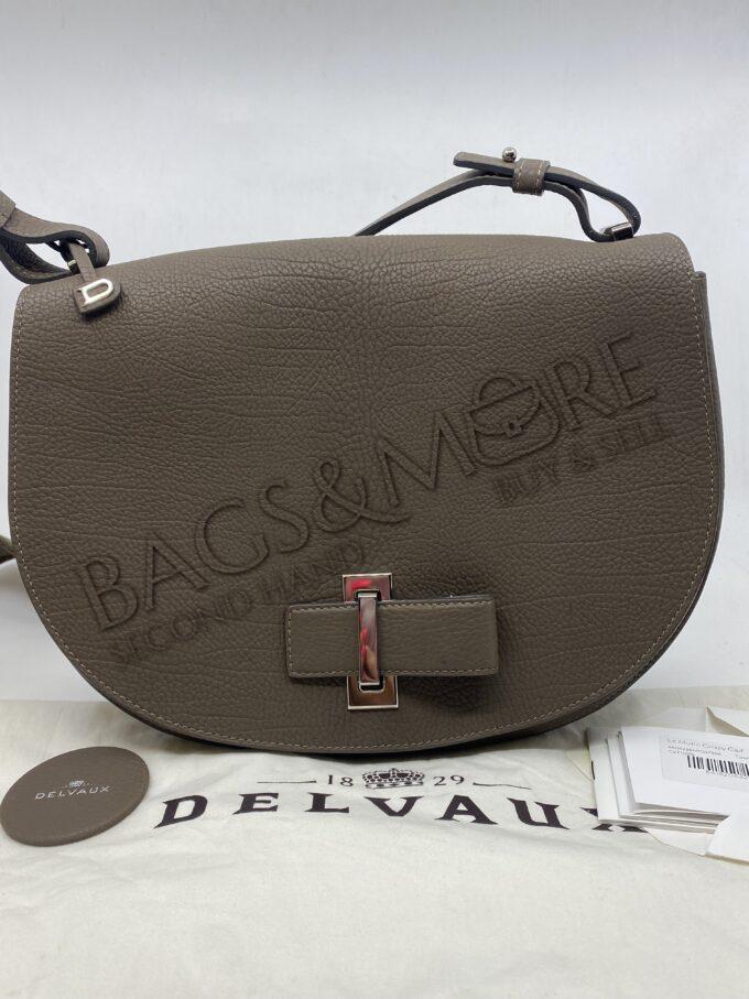 Delvaux Mutin crispy box calf leder kleur tourterelle met zilverkleurige hardware