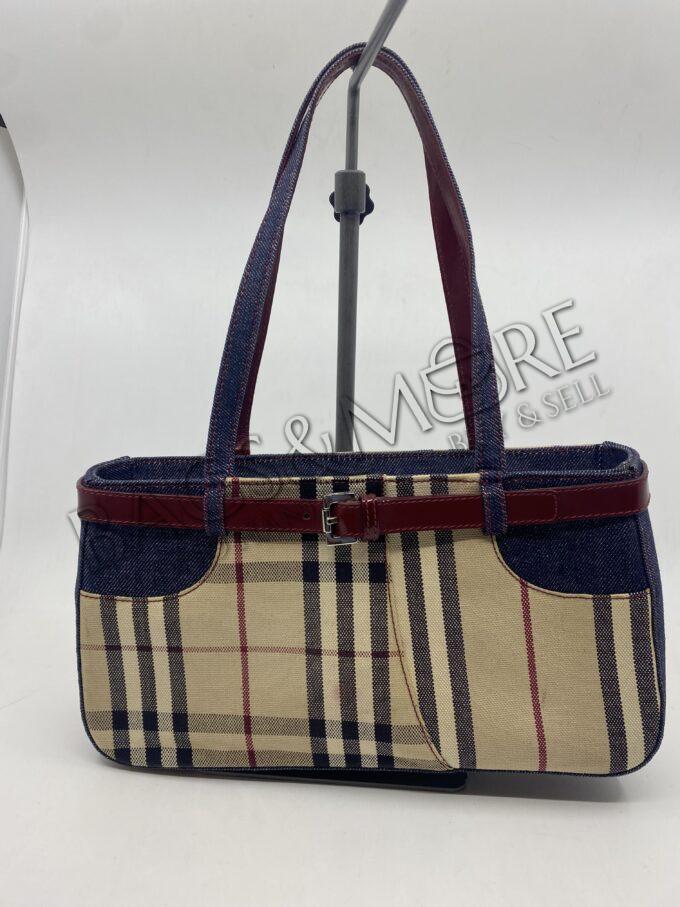 Burberry handtas brown House Check canvas multiple colors beige, blauw en bordeaux